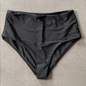 High waisted black bathing suit bottom